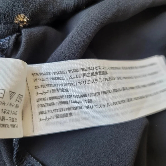 Abercrombie & Fitch Gold Polka Dot Top Off Shoulder Open Tie Sleeve Blouse Sz S - Picture 5 of 10